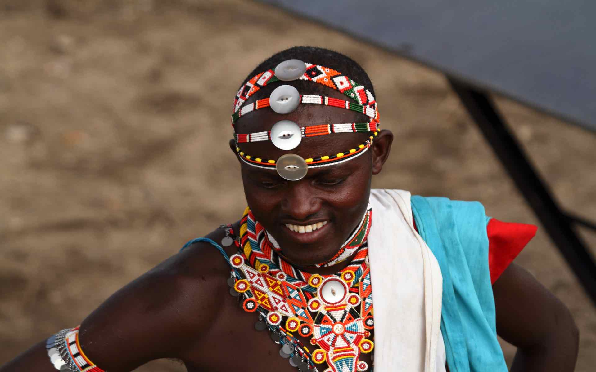 Traditional dress of Samburu warrior in Kenya