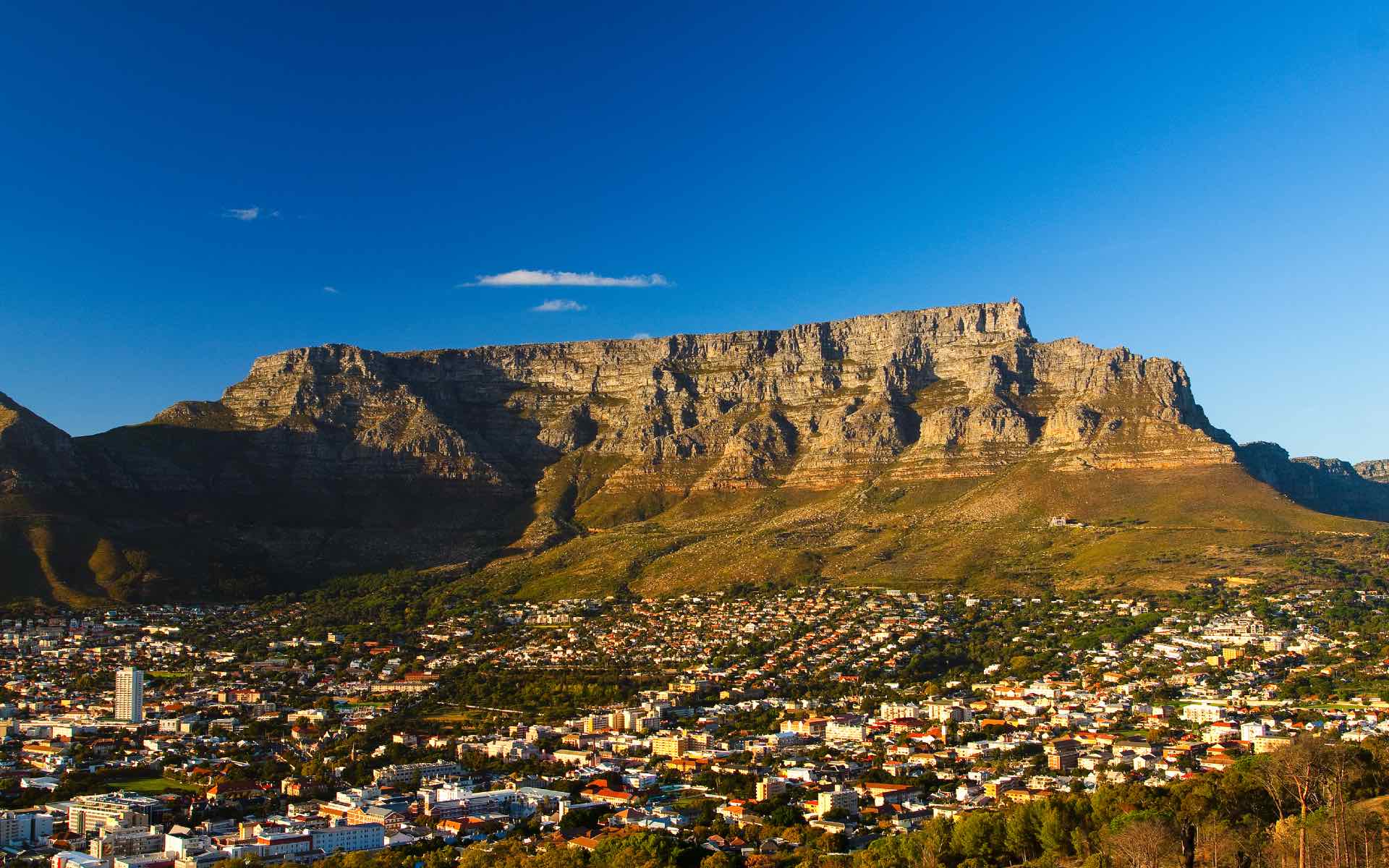 View of table mountain in Cape Town South Africa