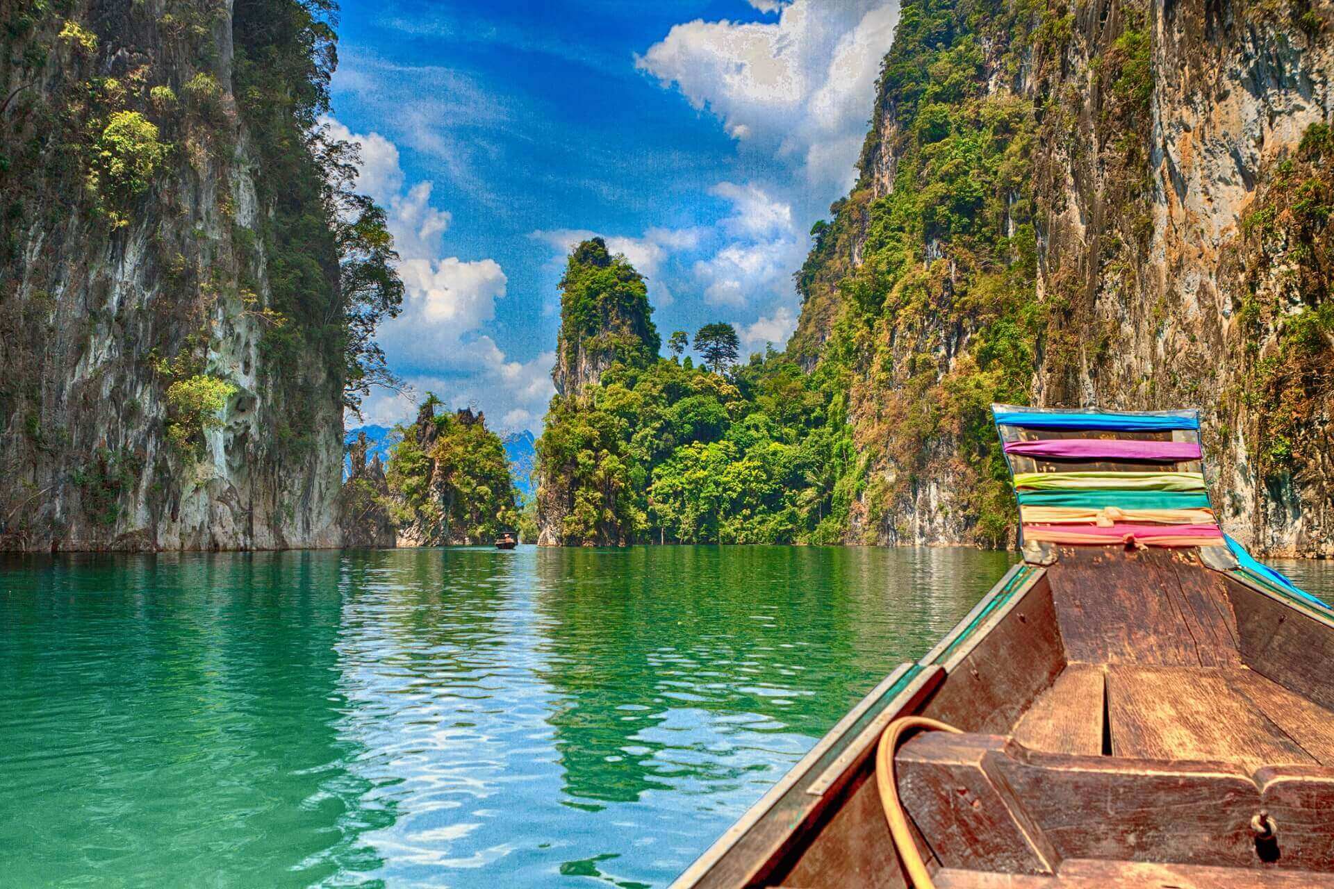 Boat on Khao Sok Lake in Thailand