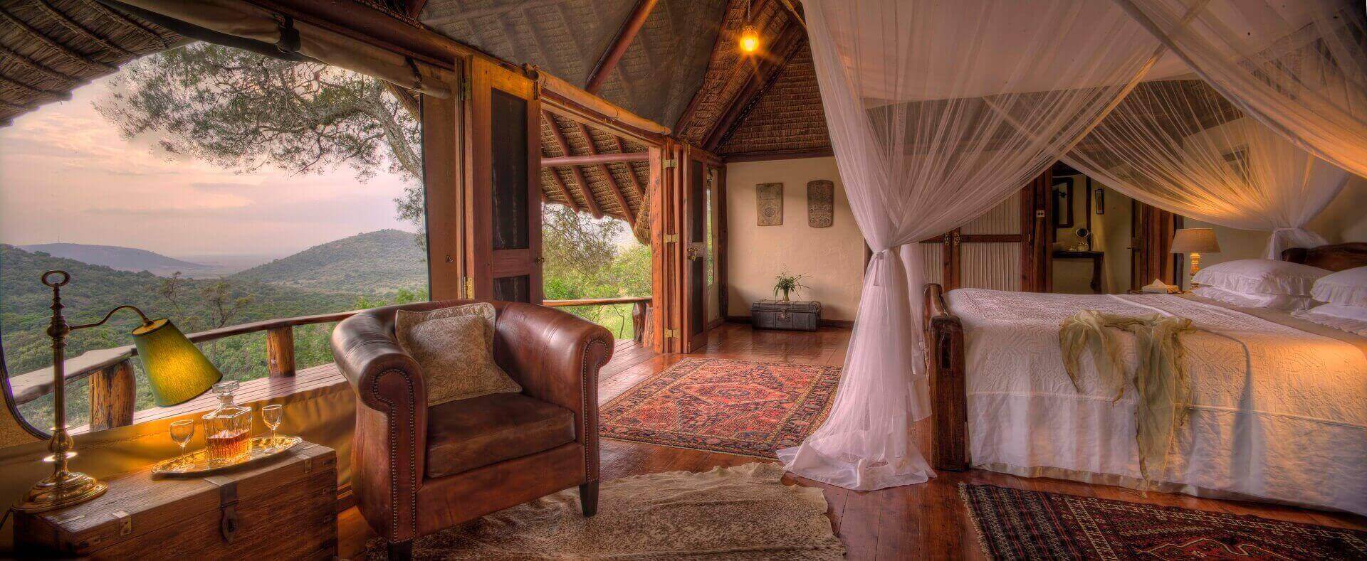 View of the Literary Room, Saruni Mara, Masai Mara, Kenya